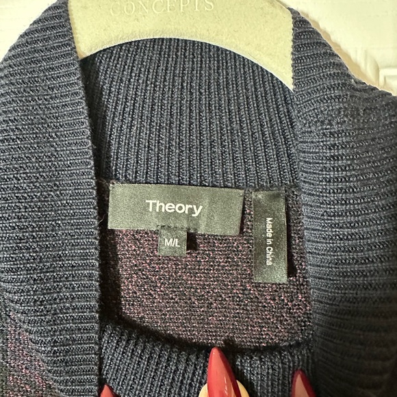 Theory Florencia Burgundy Plaid Wool Poncho Cape Turtleneck - Picture 6 of 13